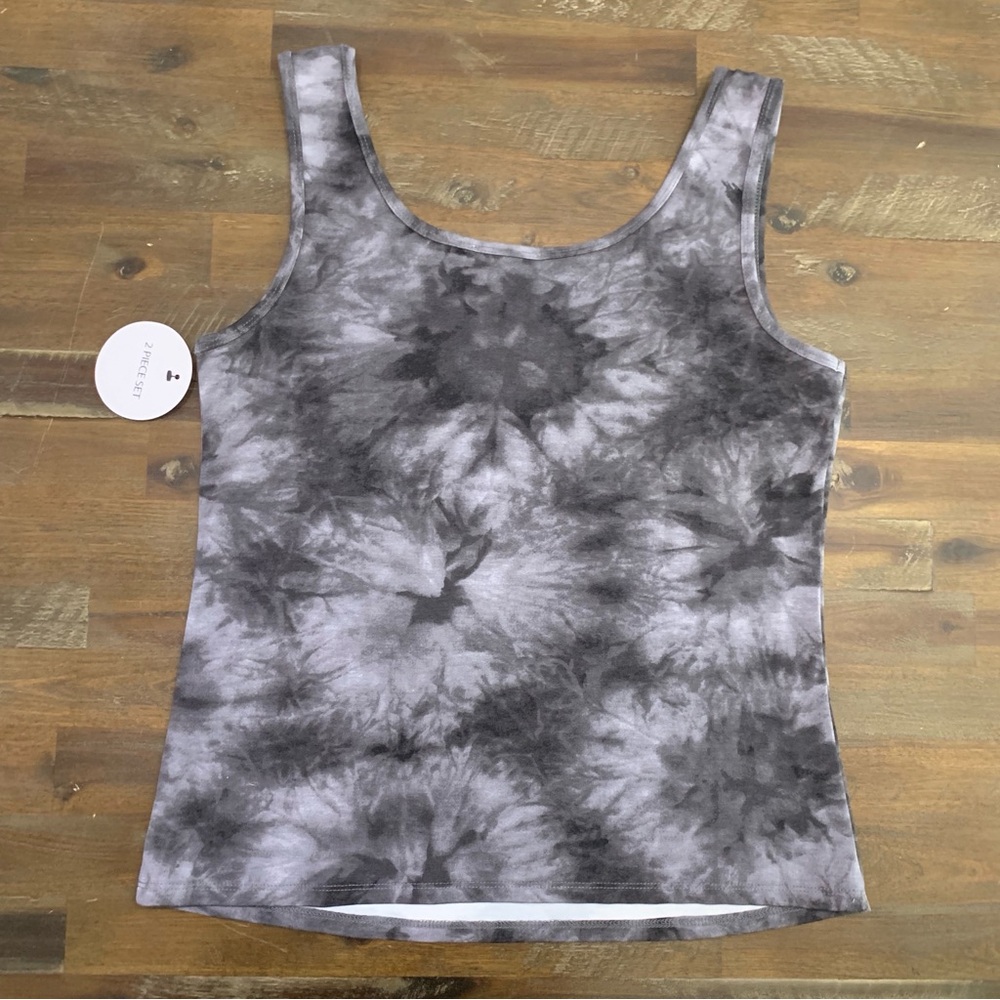 ✅ Rachel Zoe gray and black tie dye tank top NEW - Picture 2 of 5
